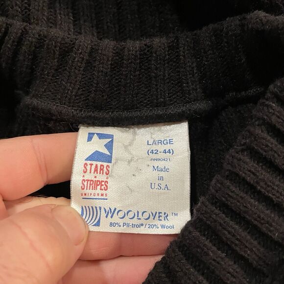 Stars and Stripes Woolover Sweater Military Security USA Made Large‎ Note - Picture 3 of 8